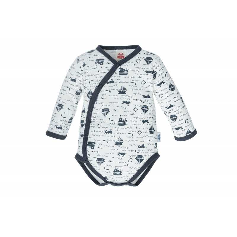 Baby Boy Vest with navy print and...