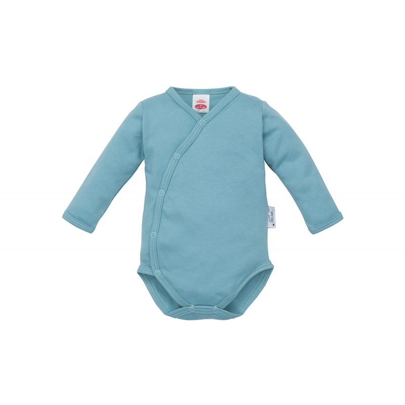 Baby Vest blue with side opening