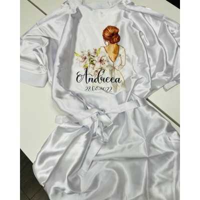 Personalised Satin Bridal Robe