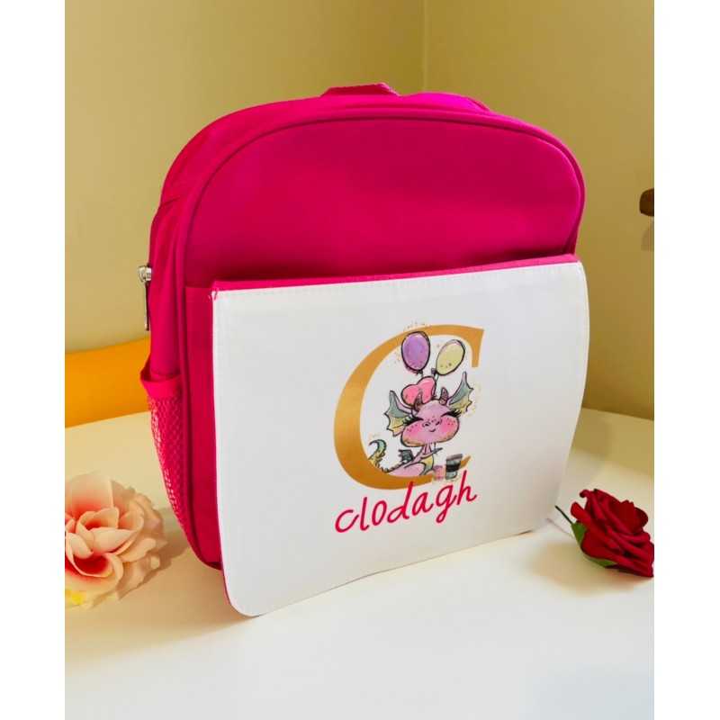 Personalised Pink School Bag