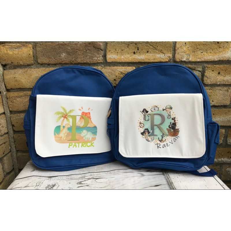 Personalised School Bag Blue