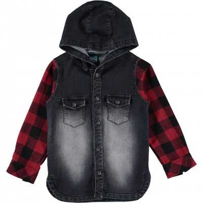 Denim Shirt with Hood