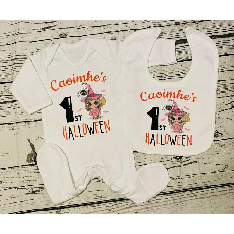 Halloween theme Baby Grow and Bib set