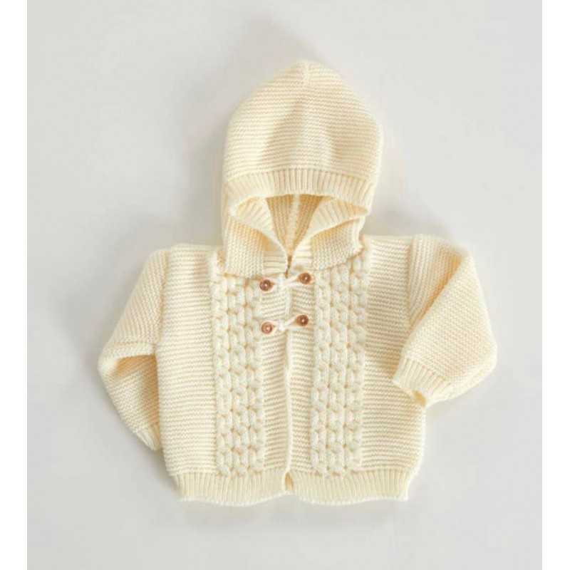 Braid Knit Hooded Cardigan