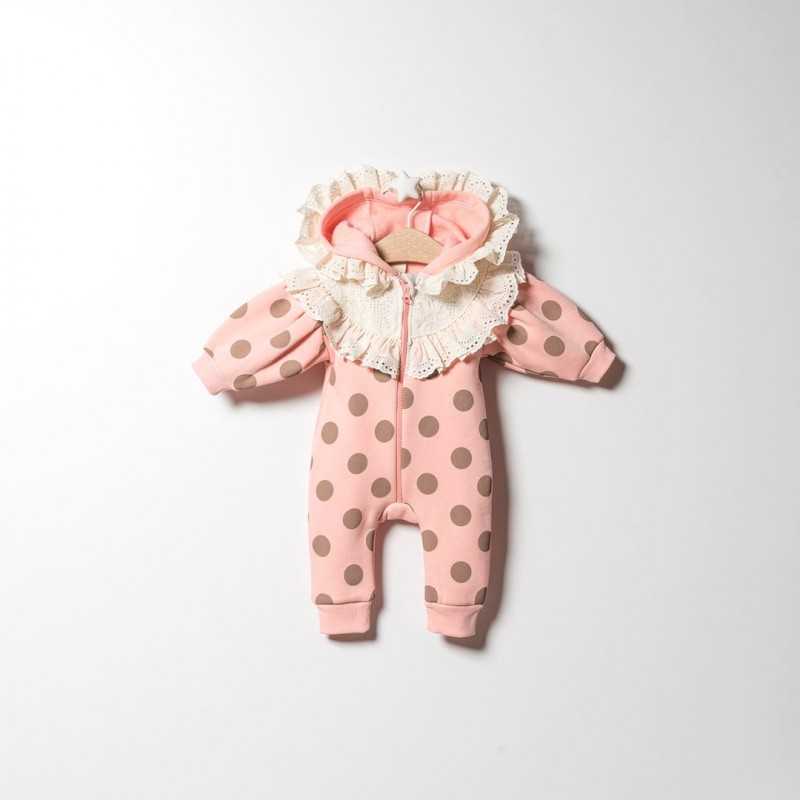Baby Girl Jumpsuit with ruffled hoodie