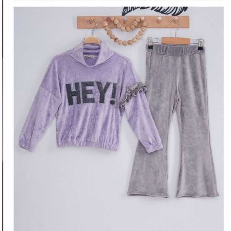 2pc Girls velvet tracksuit Set HEY