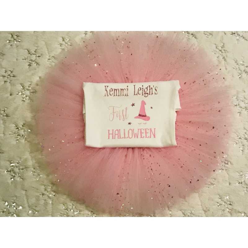 First Halloween tutu set pink