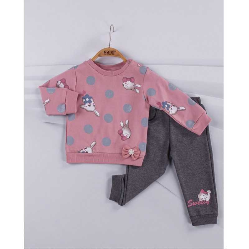 2pc Baby Girl set pink with cute...