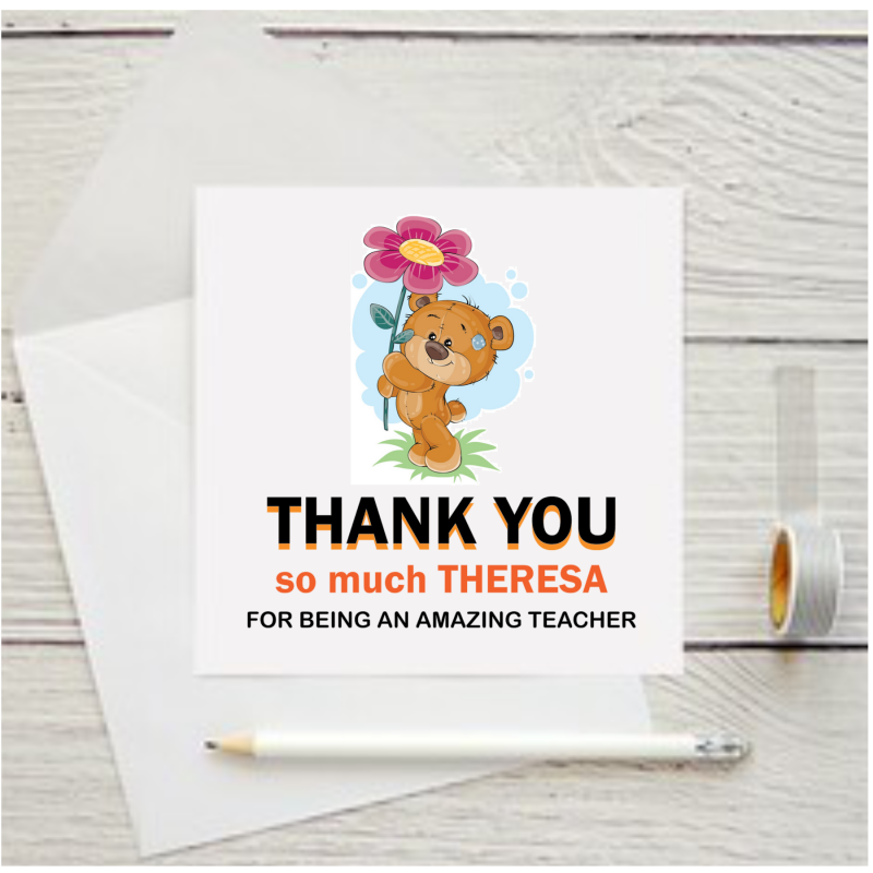 Personalised Thank You Teacher card