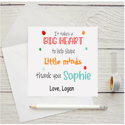Personalised Teacher card