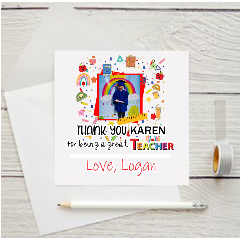 Personalised Teacher photo card