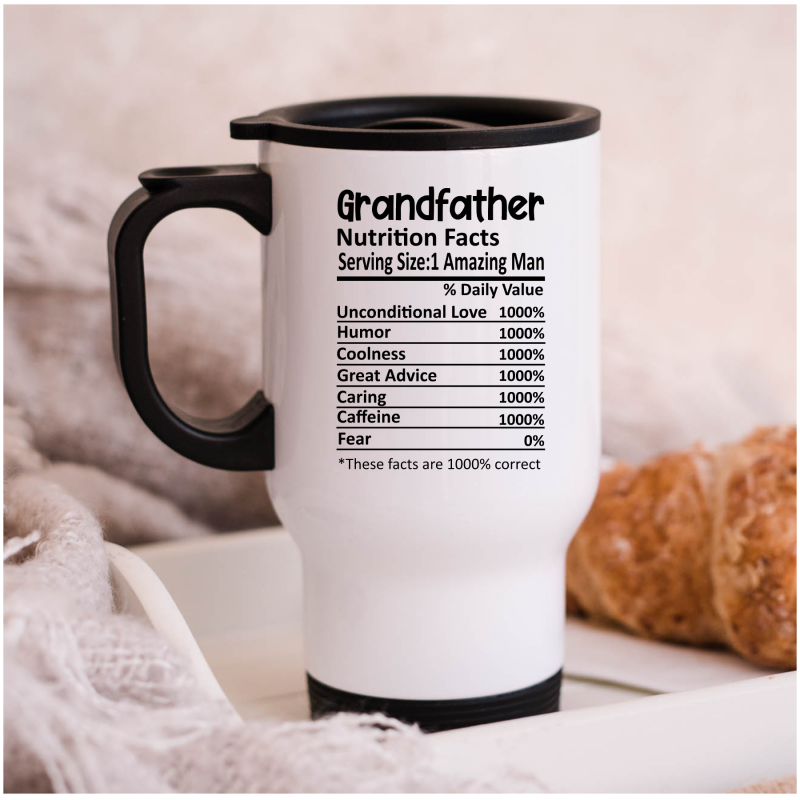 Travel Mug 'Grandad Nutrition Facts'