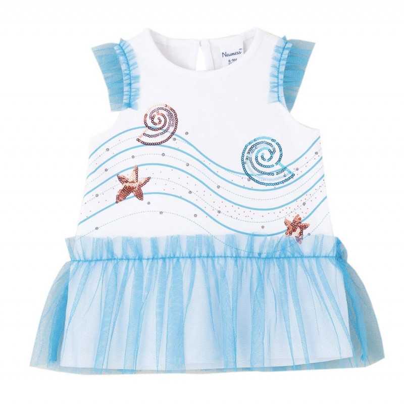 Baby Girl Dress with Blue Tulle
