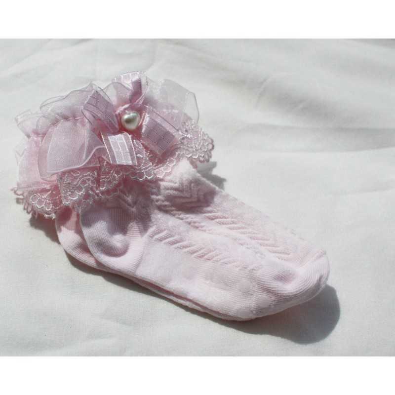Anna Lace Socks Pink