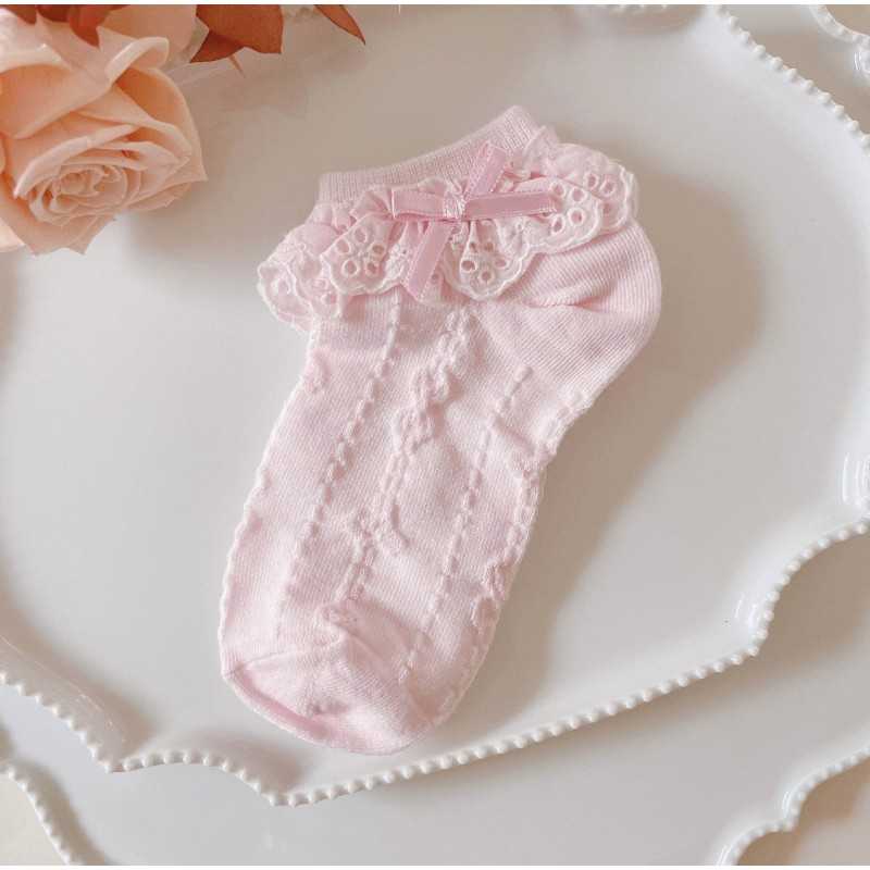 Cotton Lace Socks Pink