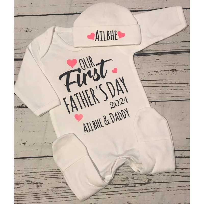 Baby grow and hat set First Father's Day
