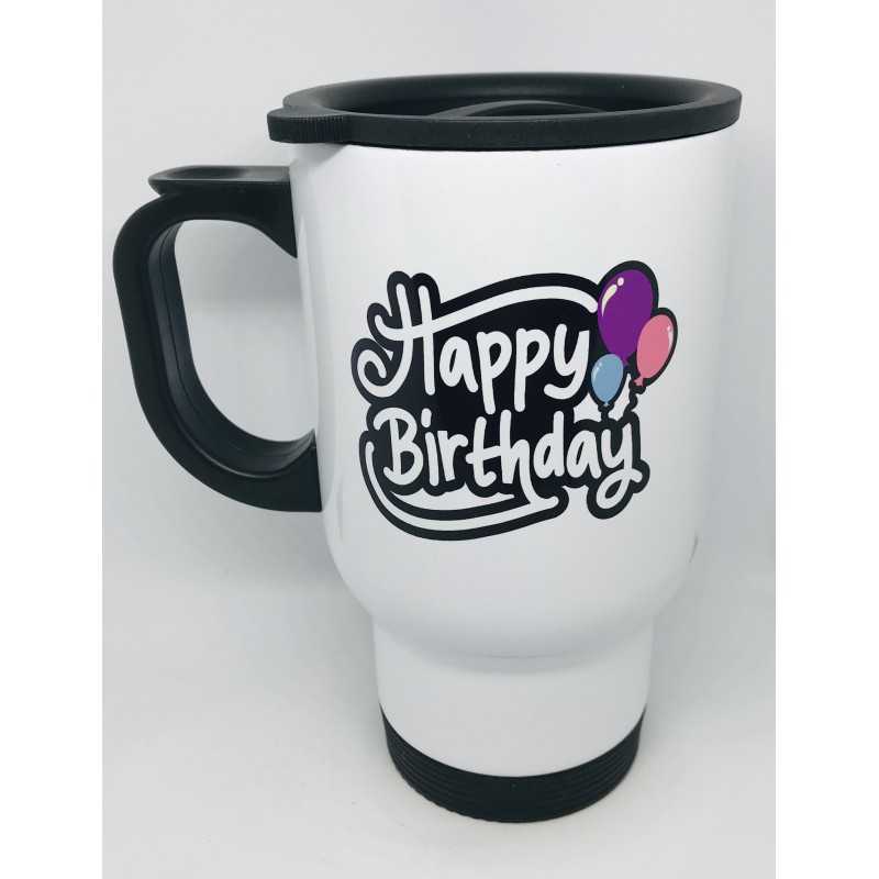 Travel mug Happy Birthday Balloon