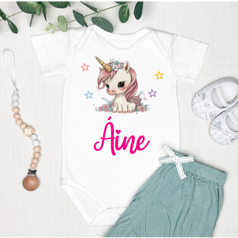 Personalised Baby Vest Unicorn/Name