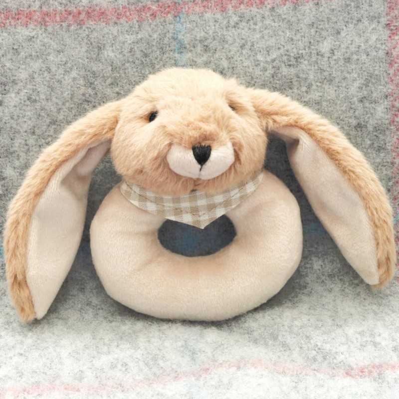 Bunny Baby Rattle Brown - 10cm