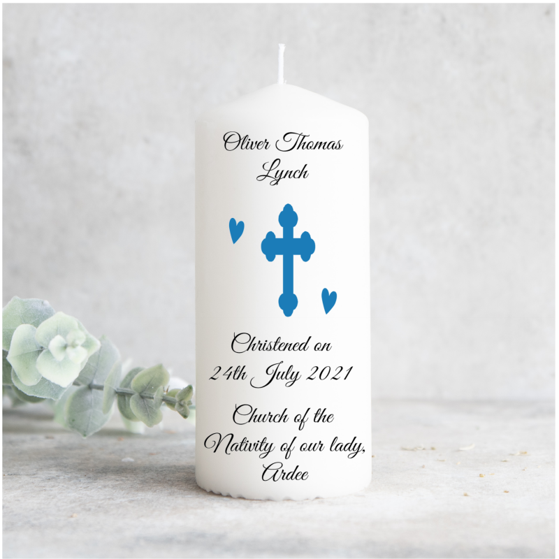 Christening Candle Blue