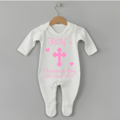 White babygrow for best sale christening