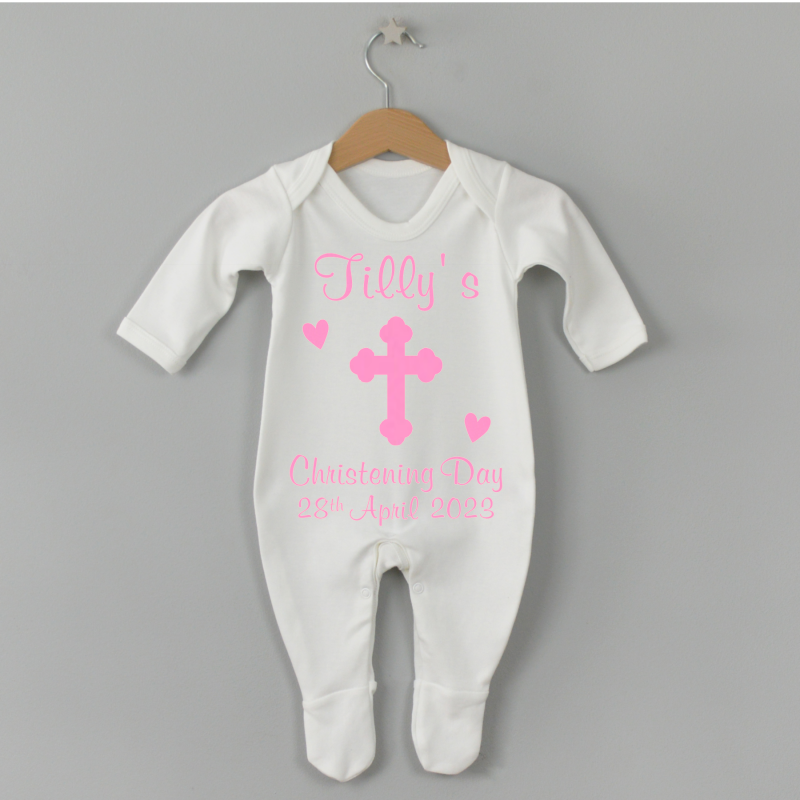 Christening baby grow Pink/Blue