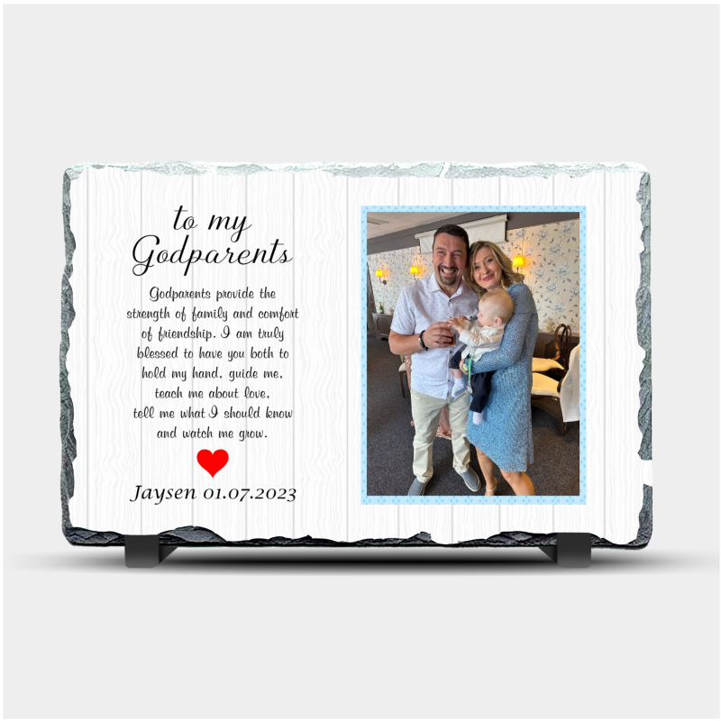 Personalised Photo Slate Godparents