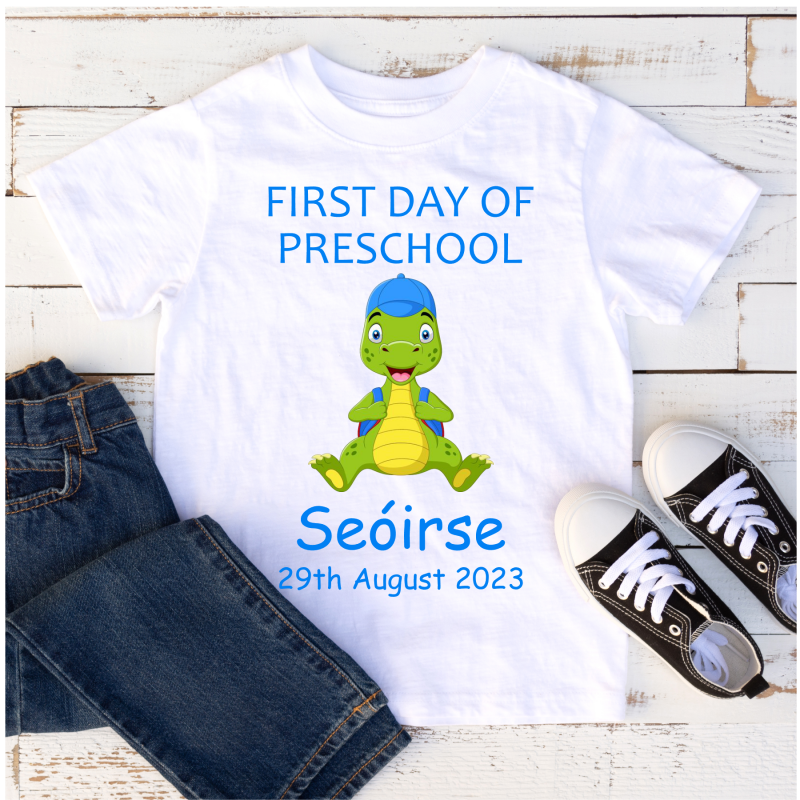 Personalised T-shirt 'Preschool Dino'