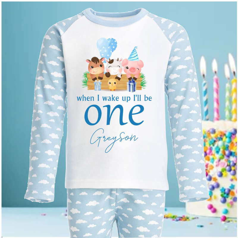 Personalised Birthday Pjs Farm Animals