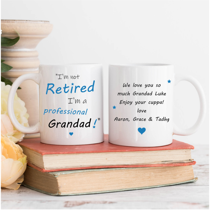 Personalised Retired Grandad Mug