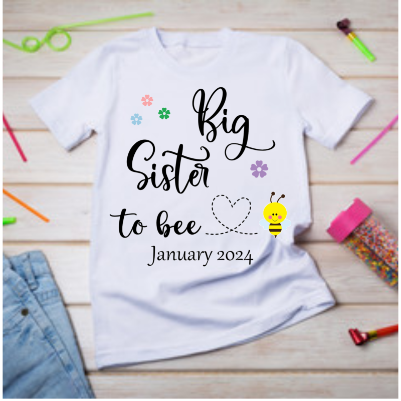 Personalised Big Sister to Bee T-shirt