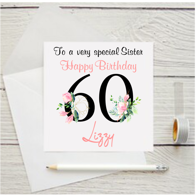 Personalised Birthday Card Flower Number