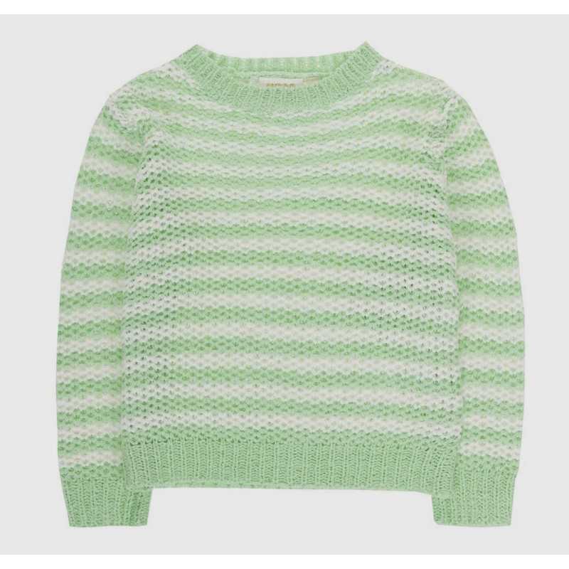 Striped Tricot Knitted Girl'S Sweater