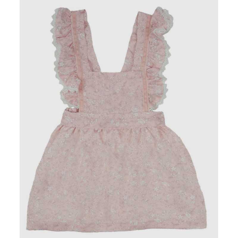 Dress with Ruffles and Embroidery - Pink