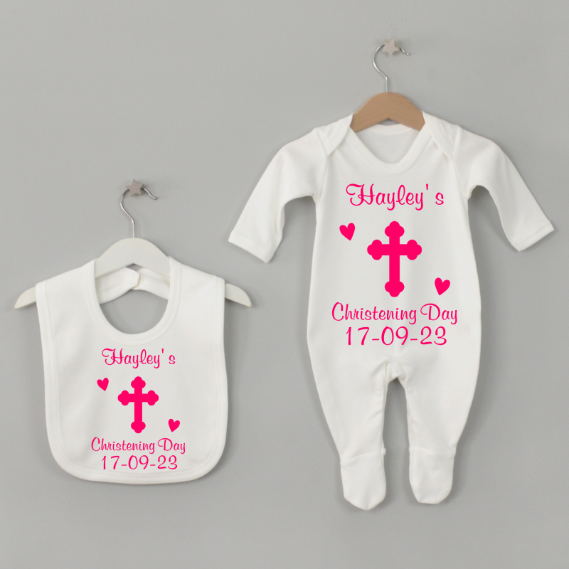 2pc Personalised Christening set baby...