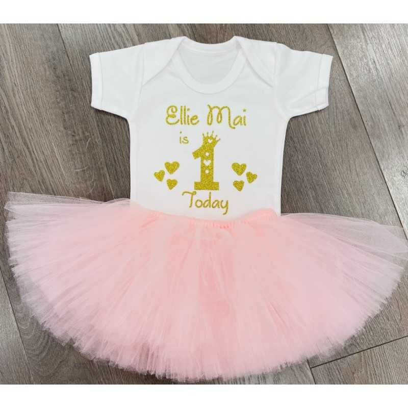 Birthday Tutu Set Hearts and Crown