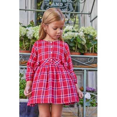 Girls Red Checked Dress plaid