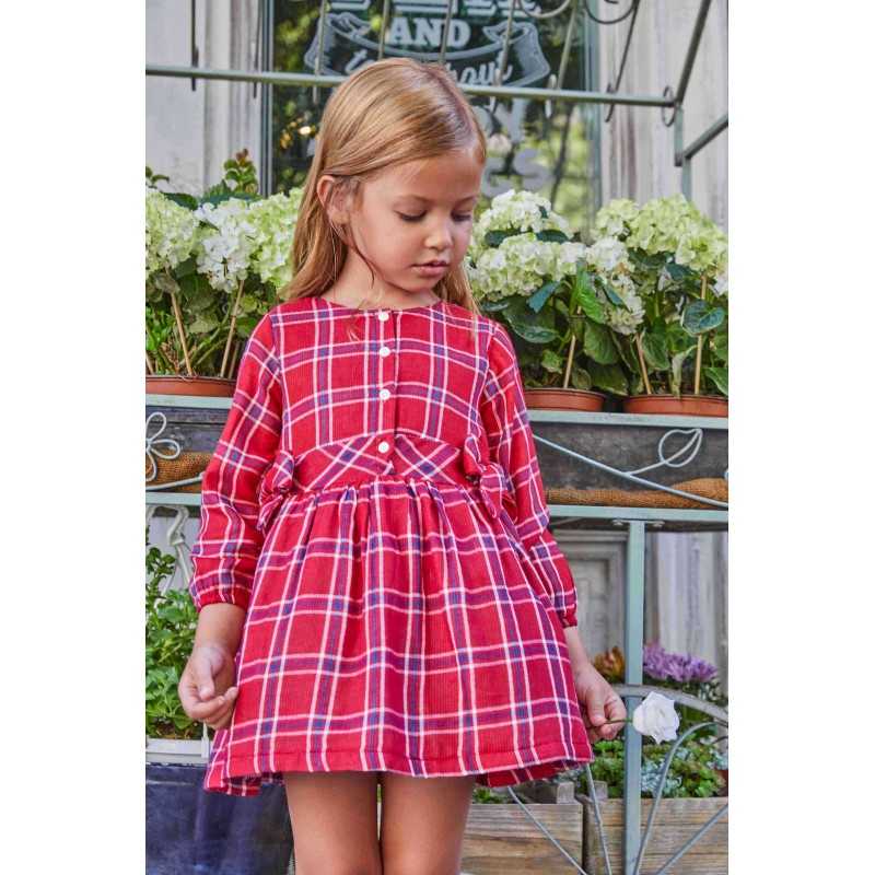 Girls Red Checked Dress plaid