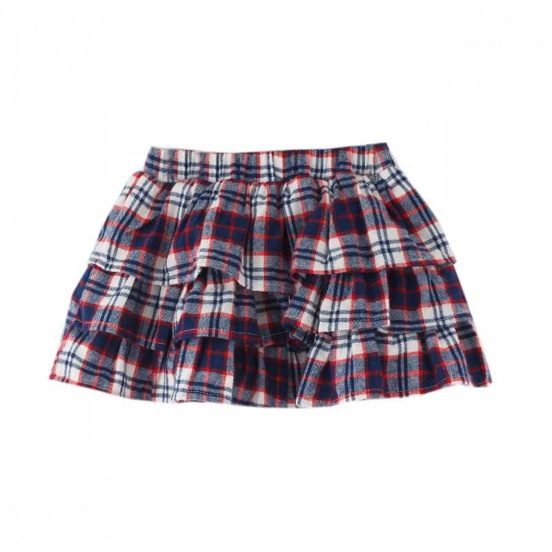 Red and Blue Checked Skirt