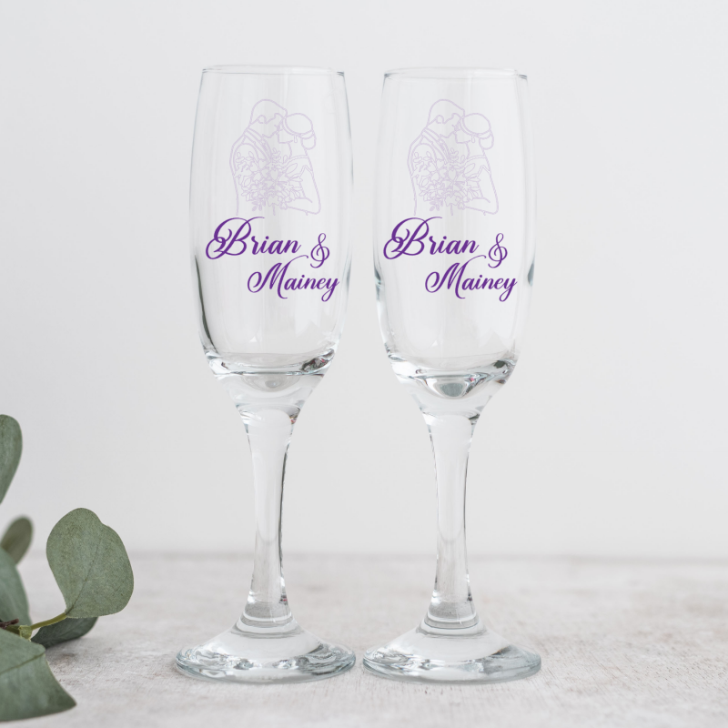 Wedding Champagne Glasses Set