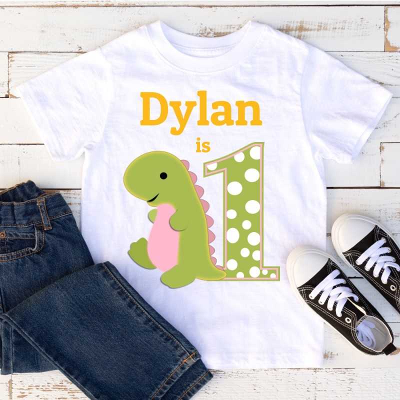 Personalised First Birthday Dino T-shirt