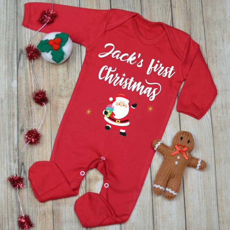 Personalised Baby Grow First Christmas