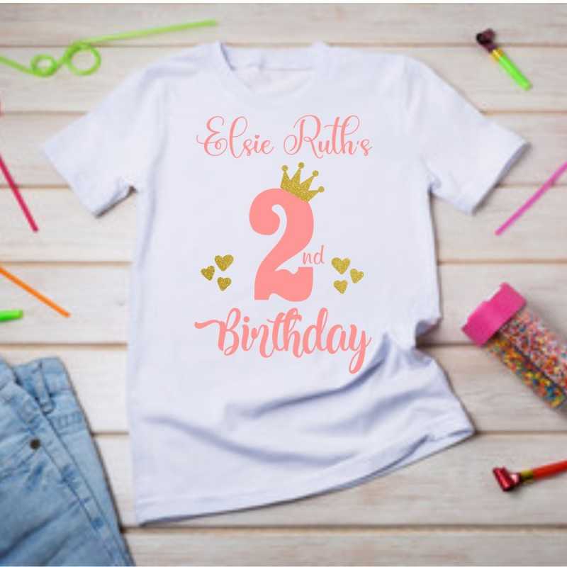 Personalised Birthday T-shirt hearts