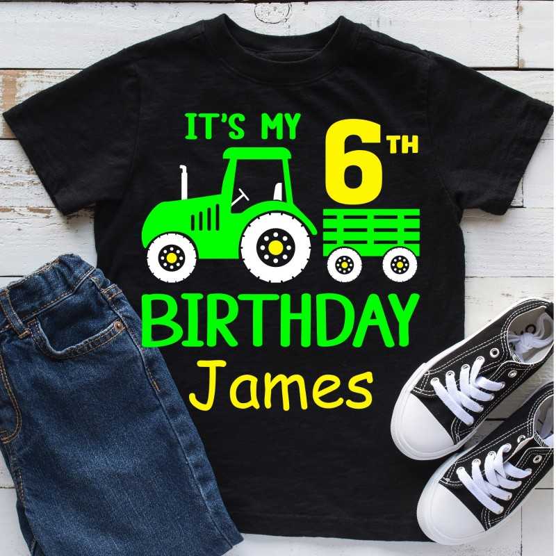 Personalised Birthday T-shirt Tractor