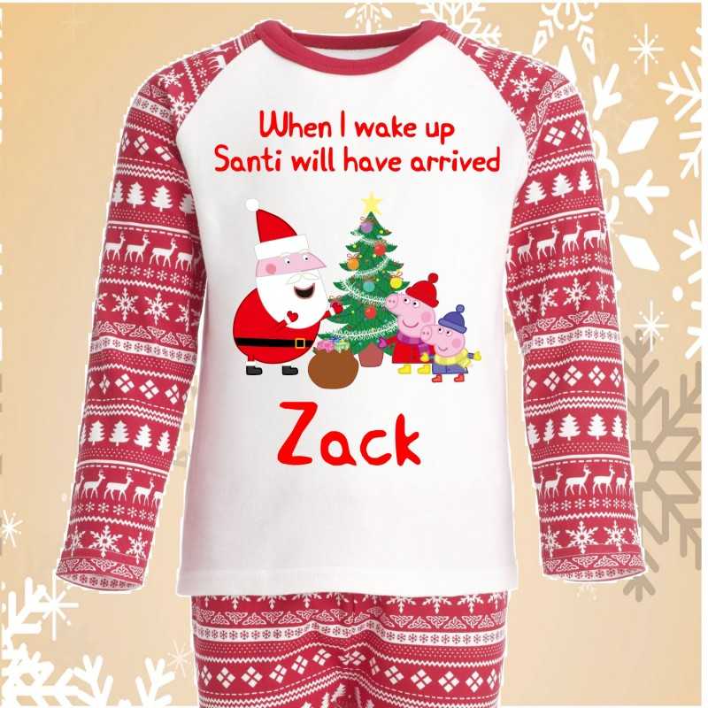 Personalised Christmas Pjs Pig