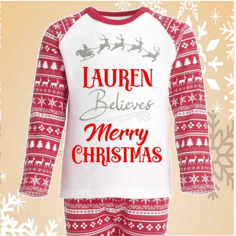 Personalised Christmas Pjs Believes