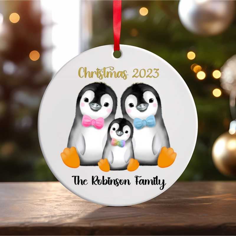 Personalised Penguin Family Ornament...