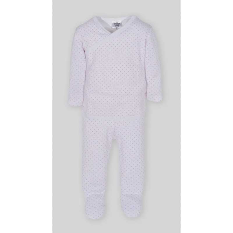 Crossed Sweater and Pant Set Pink dots