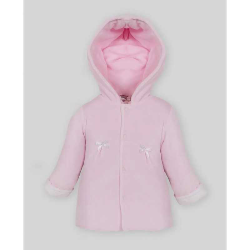 Padded Jacket with Ties and Hood Pink