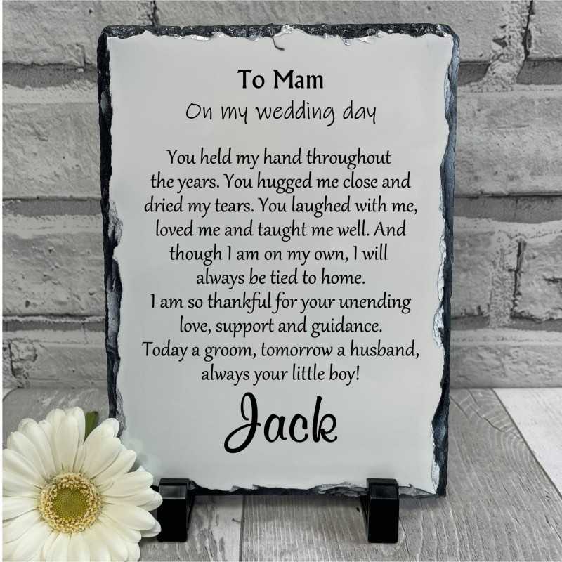 Personalised Slate Mam of the Groom